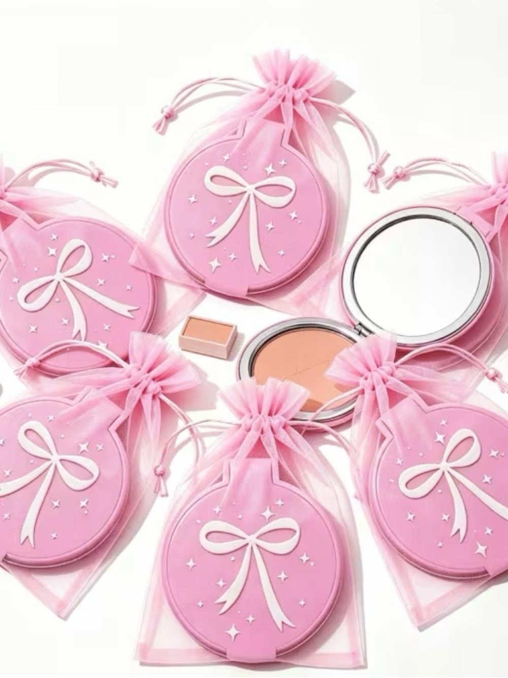 Buyers appreciation  (15) pieces. 5 mirrors in 5 organza bag,5 thank you cards